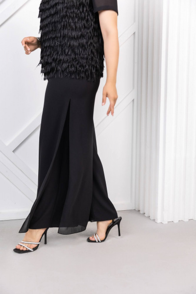 Брюки демисезонные зауженные с разрезами и кармана ми ASV 2739 черный - фото 3