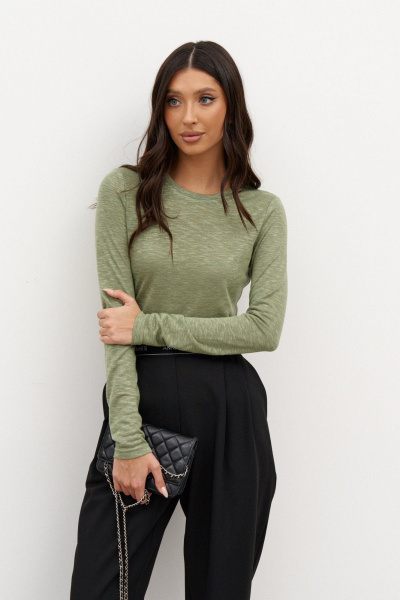 Джемпер из вискозы с овальной горловиной в светлом оттенке ANNETE A962/3 - фото 1