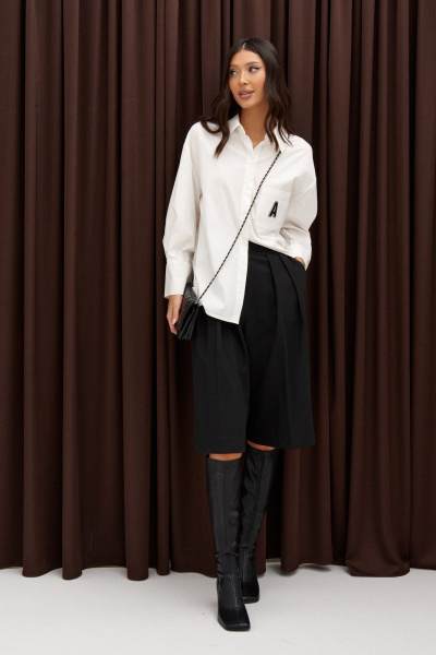 Шорты-бермуды из ткани с стрелками и карманами ANNETE A1312 - фото 1