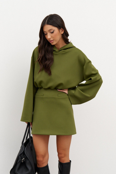 Юбка трапеция из трикотажа с декоративными элементами ANNETE A1334 - фото 6