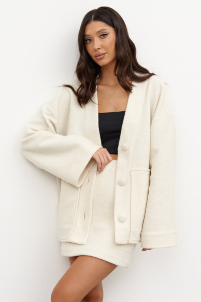 Юбка прямого кроя из ворсистого текстиля с подкладом ANNETE A1344 - фото 5