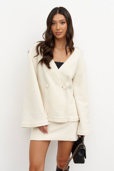 Юбка прямого кроя из ворсистого текстиля с подкладом ANNETE A1344 - фото 1