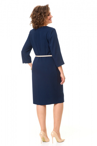 Платье с кокетками и кулисой на линию талии из текстиля VI ORO VR-1149 королевский_синий - фото 6