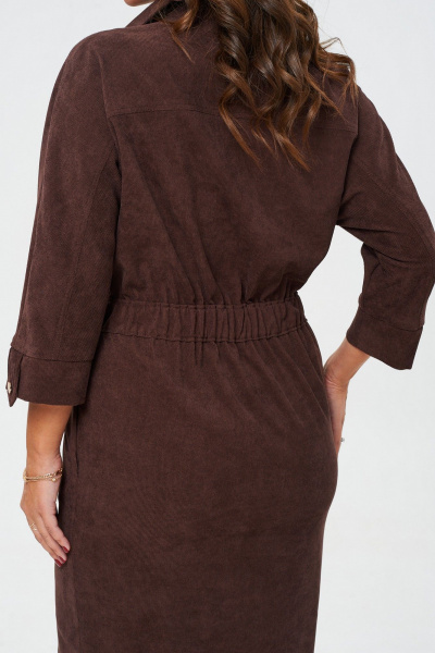 Платье зауженное из вельвета с рукавом летучая мышь VI ORO VR-1153 горький_шоколад - фото 14
