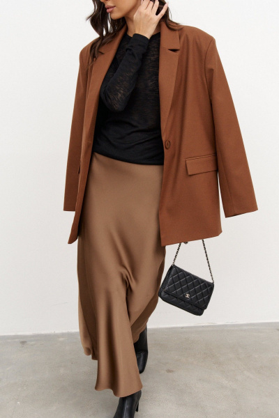 Юбка полуприлегающая из струящегося текстиля с поясом ANNETE A1357 - фото 7