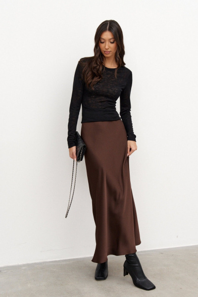 Юбка из струящегося текстиля с резинкой и подкладкой ANNETE A1357/1 - фото 4