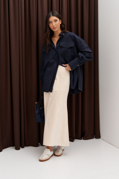 Юбка миди из искусственной замши с косым кройом ANNETE A1367 - фото 5