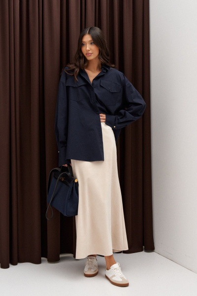 Юбка миди из искусственной замши с косым кройом ANNETE A1367 - фото 1