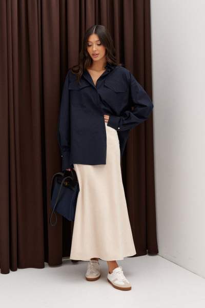 Юбка миди из искусственной замши с косым кройом ANNETE A1367 - фото 2