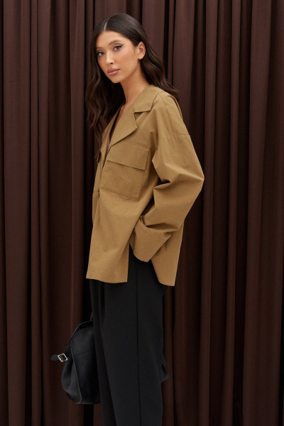 Рубашка свободного кройя из хлопка с карманами ANNETE A2001 - фото 9