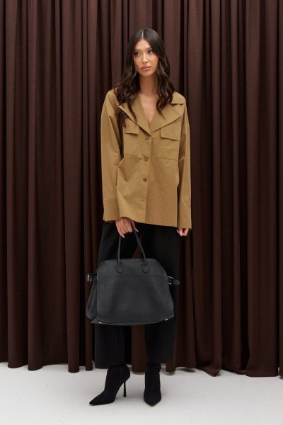 Рубашка свободного кройя из хлопка с карманами ANNETE A2001 - фото 7