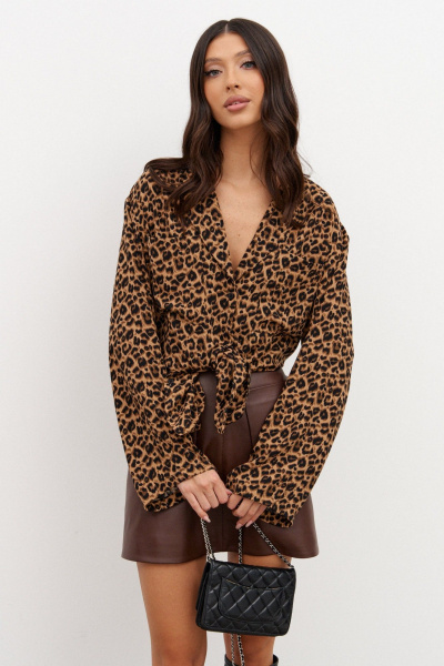 Рубашка свободного кроя из струящегося принтованного полотна ANNETE A2009 - фото 1