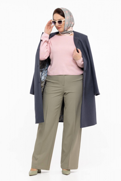 Пальто демисезонное женское из шерстяной ткани Дорофея 402 серый - фото 6