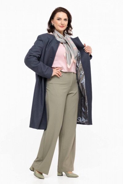 Пальто демисезонное женское из шерстяной ткани Дорофея 402 серый - фото 5