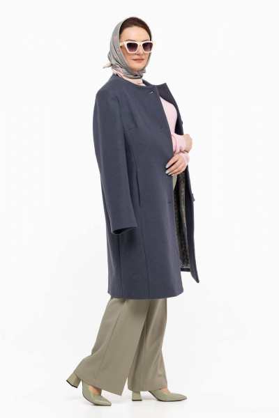 Пальто демисезонное женское из шерстяной ткани Дорофея 402 серый - фото 4