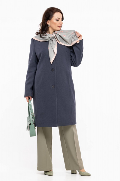 Пальто демисезонное женское из шерстяной ткани Дорофея 402 серый - фото 3