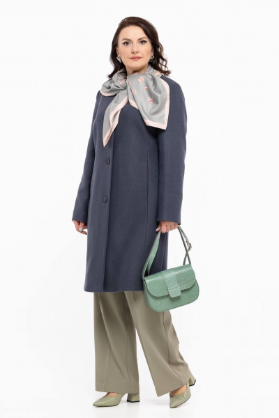 Пальто демисезонное женское из шерстяной ткани Дорофея 402 серый - фото 2