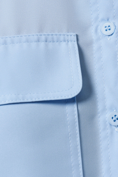 Блуза летняя из лёгкой струящейся ткани прямого силуэта Панда 176940w голубой - фото 3