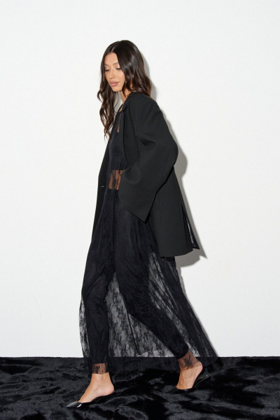 Нарядное платье в сеточку с вышитыми цветами ANNETE A3591 - фото 4