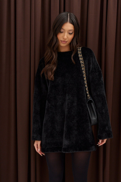 Свободное платье прямого кроя из мягкого текстиля ANNETE A3592 - фото 3