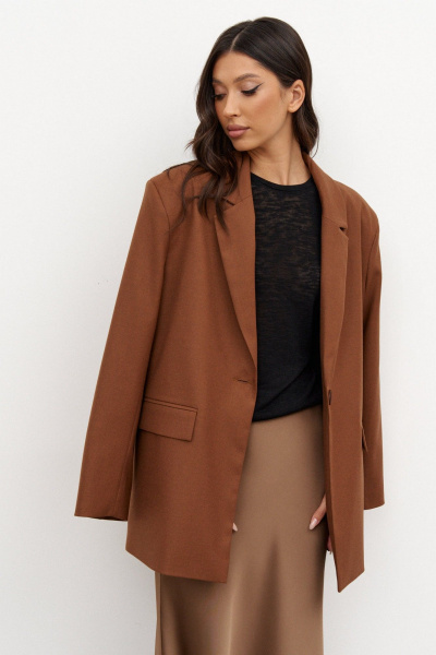 Свободный жакет из костюмной ткани с функциональными карманами ANNETE A5339/1 - фото 4