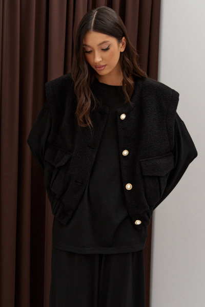 Жилет прямой классический из текстиля на каждый день ANNETE A5357 - фото 11