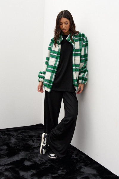 Бомбер из клетчатого текстиля на каждый день ANNETE A5364 - фото 3