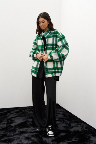 Бомбер из клетчатого текстиля на каждый день ANNETE A5364 - фото 2