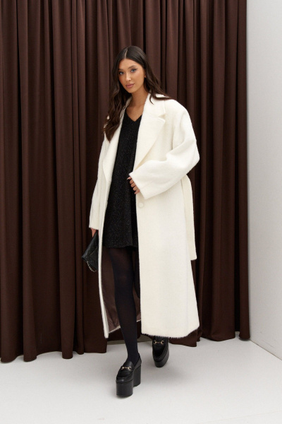 Кардиган прямой с шлицей и поясом из текстиля ANNETE A5373 - фото 8