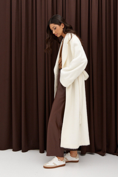 Кардиган прямой с шлицей и поясом из текстиля ANNETE A5373 - фото 3