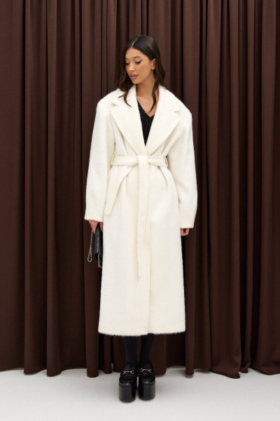 Кардиган прямой с шлицей и поясом из текстиля ANNETE A5373 - фото 1