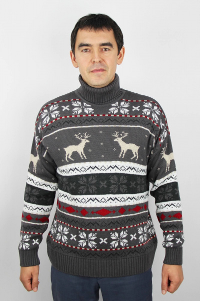 Розовый свитер с длинным рукавом и круглым воротником Полесье С3165-24 4С0748-Д43 182,188 графитовый - фото 1