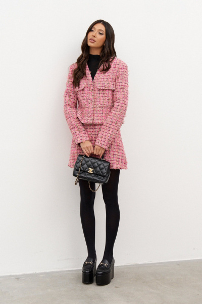 Жакет с V-образным вырезом и карманами из текстиля ANNETE A5379 - фото 5