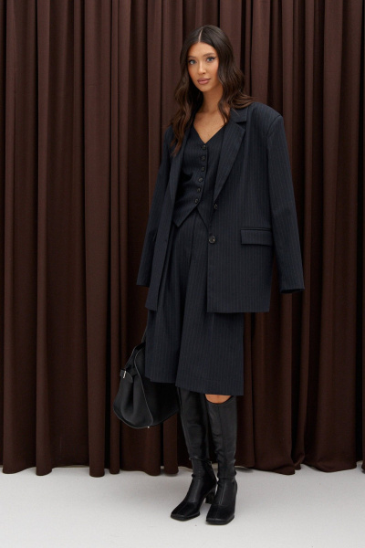 Жакет из костюмной ткани с остроугольным воротником ANNETE A5382 - фото 2