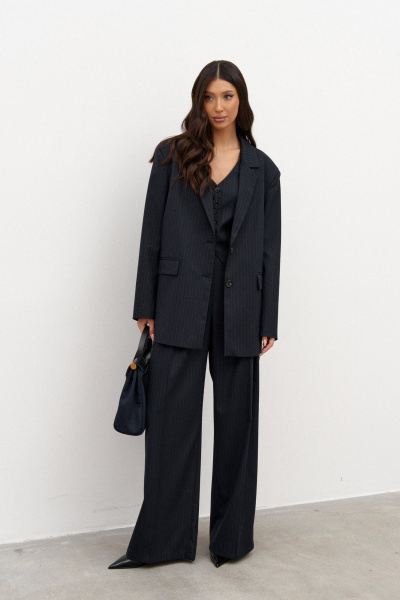 Жакет из костюмной ткани с остроугольным воротником ANNETE A5382 - фото 1