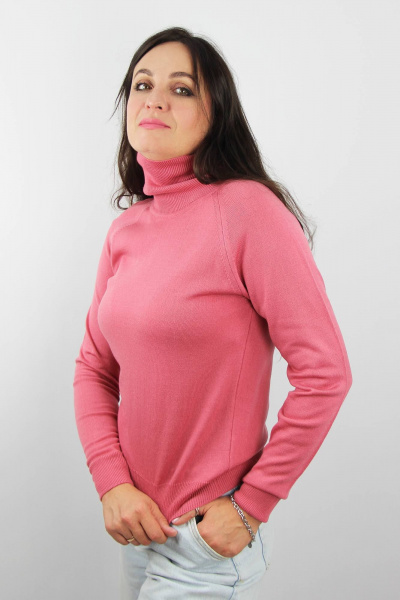 Розовый свитер из трикотажа с высоким воротником Полесье С3433-17 7С1582-Д43 170,176 десерт_17-1927 - фото 2