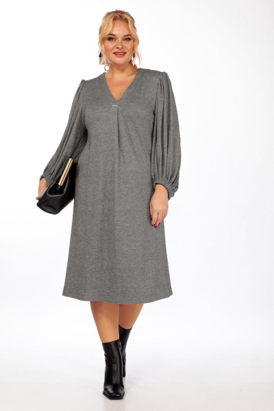 Полуприлегающее платье из трикотажа и вискозы Anastasia 953.1 графит - фото 1