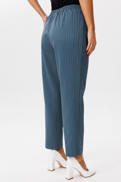 Деловой костюм из полосчатого текстиля жакет и брюки Mubliz 200 морская_волна - фото 17