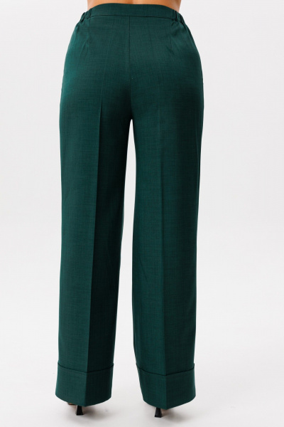 Костюм из костюмной ткани с прямым жакетом и широкими брюками Mubliz 190 изумруд - фото 18