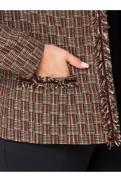 Базовый жакет без воротника в стиле накидки из текстиля Zlata 4126 - фото 4