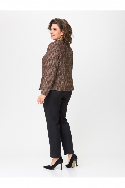 Базовый жакет без воротника в стиле накидки из текстиля Zlata 4126 - фото 3