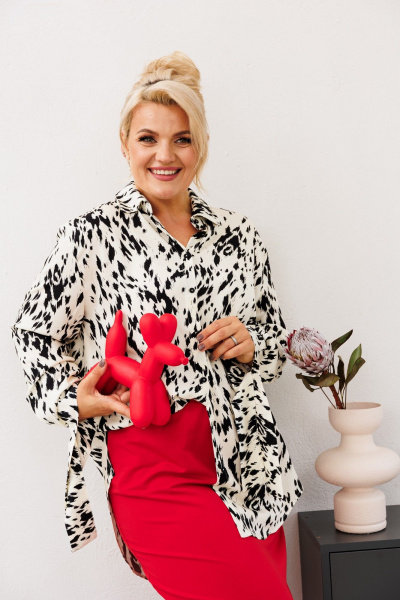 Рубашка из вискозы с принтом «березка» и классическим воротником GRATTO 4470 - фото 5