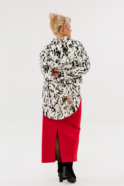 Рубашка из вискозы с принтом «березка» и классическим воротником GRATTO 4470 - фото 4