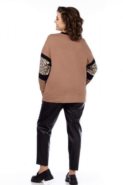 Мультиколорованный свободный джемпер с разрезами и вставками Jurimex 3219 - фото 7