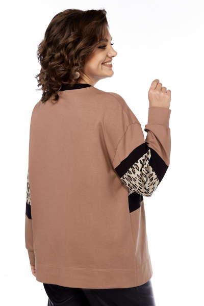 Мультиколорованный свободный джемпер с разрезами и вставками Jurimex 3219 - фото 6