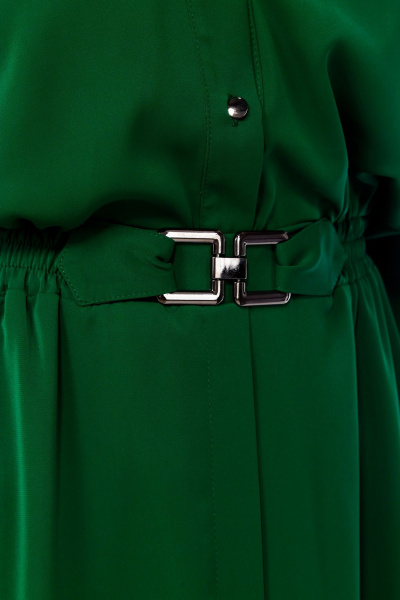 Зеленое расклешенное платье с поясом на резинке и прозрачным верхом Диомант 2012 зеленый - фото 8