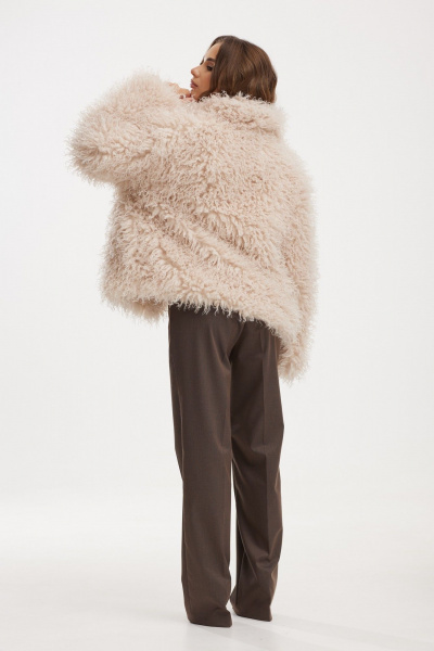 Куртка короткая из искусственного меха с воротником и карманами Vesnaletto 4011 - фото 3