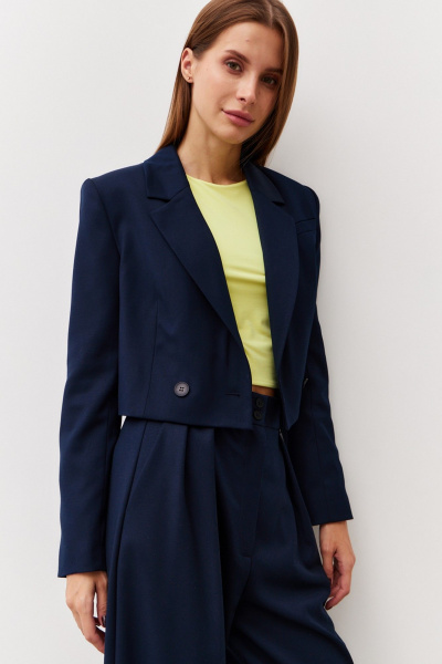 Жакет из текстиля в деловом стиле, комплект темно-синий Luitui R3006 темно-синий - фото 4