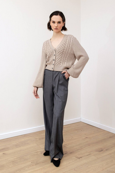Кардиган из мягкой пряжи на пуговицах для Everyday образа Romgil РВ0104-ШЕ5 светло-бежевый - фото 5