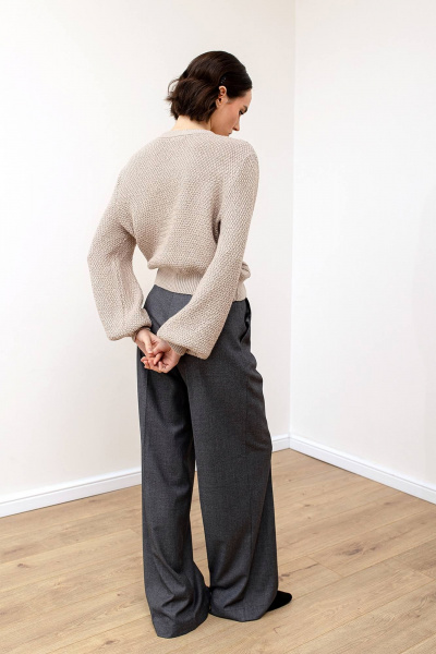 Кардиган из мягкой пряжи на пуговицах для Everyday образа Romgil РВ0104-ШЕ5 светло-бежевый - фото 2